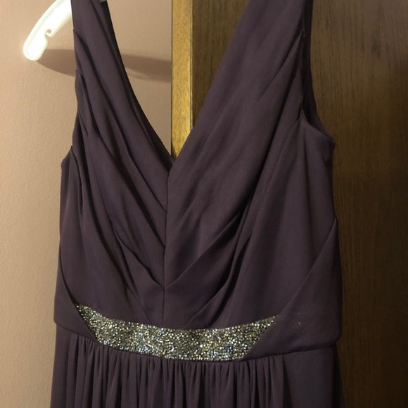 David's Bridal Bridesmaid Dress W11092 Plum - Picture 3 of 4